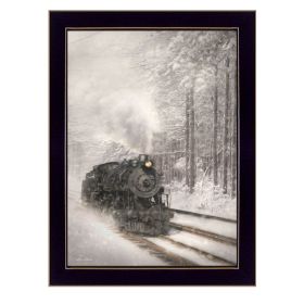 "Snowy Locomotive" by Lori Deiter, Ready to Hang Framed Print, Black Frame