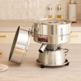 Electric Vibrating Sieve Machine With 12+80 Mesh Automatic Sifter Shaker (Option: Natural)