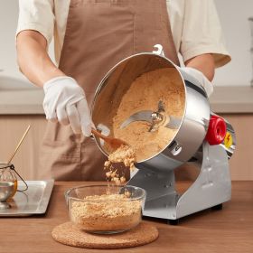 2000g Commercial Spice Grinder Electric Grain Mill Grinder High Speed (Option: silver)
