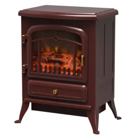 22" Electric Fireplace Heater, Freestanding Fire Place Stove With Realistic LED Flames And Logs, And Overheating Protection, 750W/1500W, Red (Option: defaulttitle)